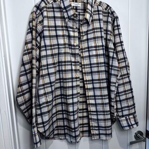 Vintage  Cristian Dior Checkered Shirt in Navy and Yellow